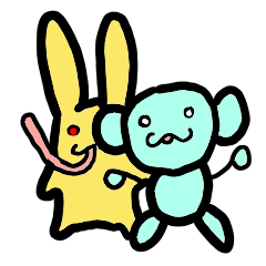 [LINEスタンプ] 変なさると時々うさぎ