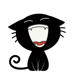 [LINEスタンプ] Black Cat Animated 2の画像（メイン）
