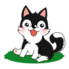 [LINEスタンプ] Little Husky - Manqi debut