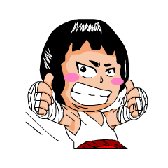[LINEスタンプ] Kala Red shorts Thai Boxer