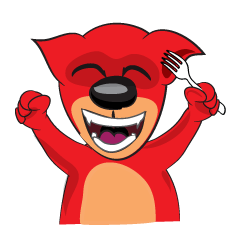 [LINEスタンプ] dog with fork