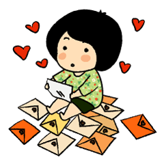 [LINEスタンプ] Love Stories With Cute Floral Girlの画像（メイン）