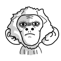 [LINEスタンプ] Only white monkey