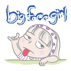 [LINEスタンプ] cute big face girlの画像（メイン）