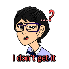 [LINEスタンプ] Shades of Blu: Boy in glasses