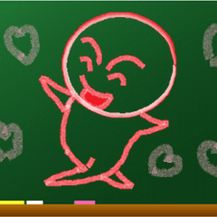 [LINEスタンプ] 黒板に日常の挨拶を掻いたほのぼのキャラ