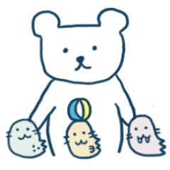 [LINEスタンプ] しろくまとまるい生き物