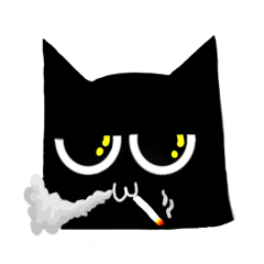 [LINEスタンプ] "Meaw Dum" Silly Black Catの画像（メイン）