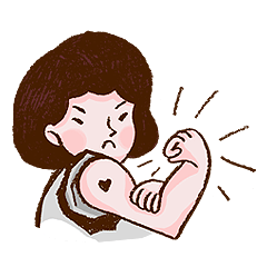 [LINEスタンプ] Tough Girl 9-to-5 Daily Routine #K V.1