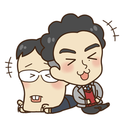 [LINEスタンプ] パーマとメガネ