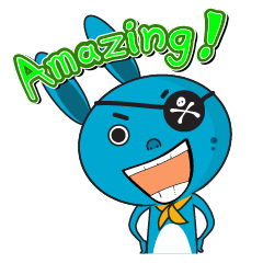 [LINEスタンプ] Bounce the blue rabbit