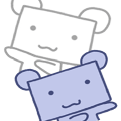 [LINEスタンプ] white bear and blue bear