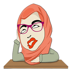 [LINEスタンプ] expressive hijab