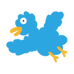 [LINEスタンプ] cloud blue bird