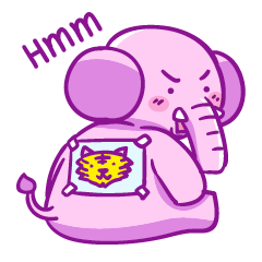 [LINEスタンプ] Pink Smiley elephant again (English)