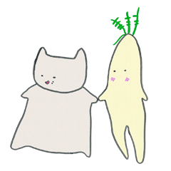 [LINEスタンプ] 皿の上のニャハ