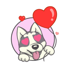 [LINEスタンプ] Playful Husky Animatedの画像（メイン）