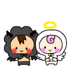 [LINEスタンプ] 天使ちゃんと悪魔くん☆★