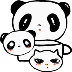 [LINEスタンプ] Cute kitten and sweet panda