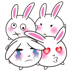 [LINEスタンプ] Chicken and rabbit with cage