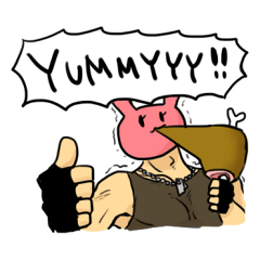 [LINEスタンプ] 筋肉うさちゃん