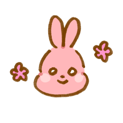 [LINEスタンプ] もも色うさぎ