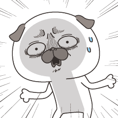 [LINEスタンプ] Naughty Pug 2の画像（メイン）