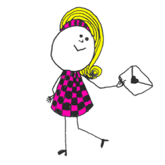 [LINEスタンプ] カラフルLadyと筆ペン1