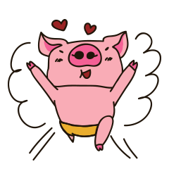 [LINEスタンプ] Pig cha-cha hurt