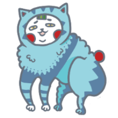 [LINEスタンプ] fluffy Blue cat