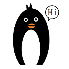 [LINEスタンプ] Black hemp penguin