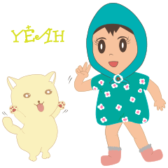 [LINEスタンプ] Cool egg girl ＆ lovely dog