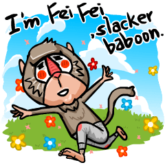 [LINEスタンプ] Baboon's Wasted Life (English ver.)