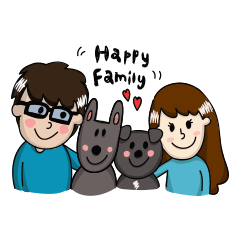 [LINEスタンプ] Our Happy Life with Mi and Moの画像（メイン）