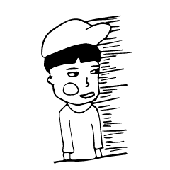 [LINEスタンプ] Black hair men and women