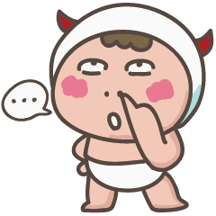 [LINEスタンプ] little diaper devil-at work,at school