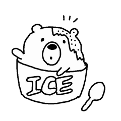 [LINEスタンプ] しろくまのポムくん ものくろver