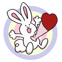 [LINEスタンプ] Sunday Rabbits -Heart series-の画像（メイン）