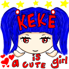 [LINEスタンプ] Keke is a cute girlの画像（メイン）
