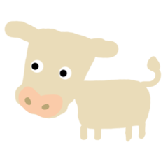 [LINEスタンプ] ほのぼの白牛の画像（メイン）