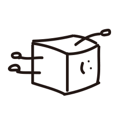 [LINEスタンプ] 起き上がれない立方体