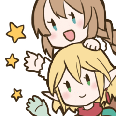 [LINEスタンプ] 少女とエルフ