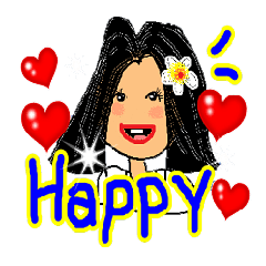 [LINEスタンプ] Sandy is a happy woman. (English)