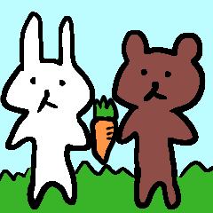 [LINEスタンプ] うさぎとくま・。・