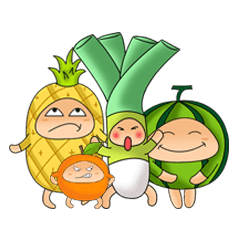 [LINEスタンプ] fruit and vegetable family