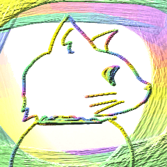 [LINEスタンプ] 幸せの虹色ネコ