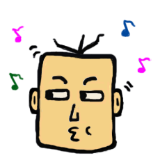 [LINEスタンプ] Square face guy shows his moods