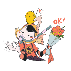 [LINEスタンプ] スペース少女「スペ子」と「Pー吉くん」