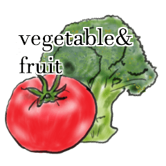[LINEスタンプ] 絵手紙風野菜と果物スタンプ