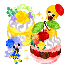 [LINEスタンプ] Tiny little children -Cherry sweets-